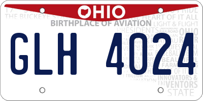 OH license plate GLH4024