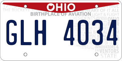OH license plate GLH4034