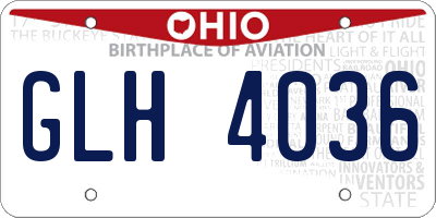 OH license plate GLH4036