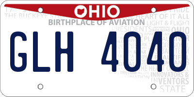 OH license plate GLH4040