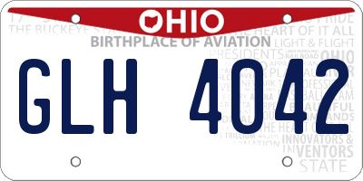 OH license plate GLH4042
