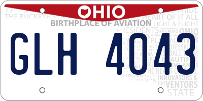 OH license plate GLH4043