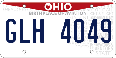 OH license plate GLH4049