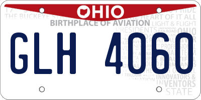 OH license plate GLH4060