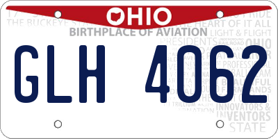 OH license plate GLH4062