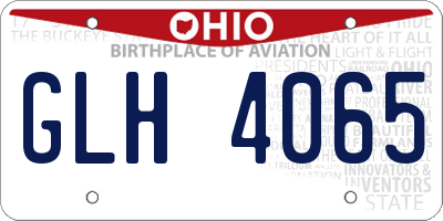 OH license plate GLH4065