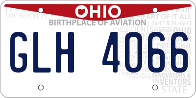 OH license plate GLH4066