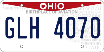 OH license plate GLH4070