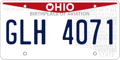 OH license plate GLH4071