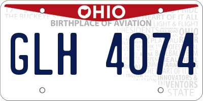 OH license plate GLH4074
