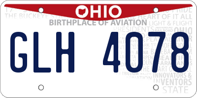 OH license plate GLH4078