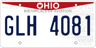 OH license plate GLH4081