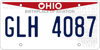 OH license plate GLH4087