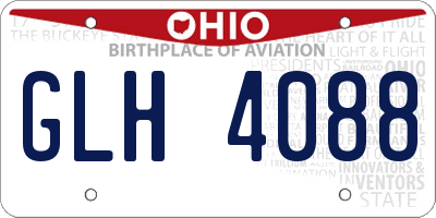 OH license plate GLH4088
