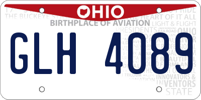 OH license plate GLH4089