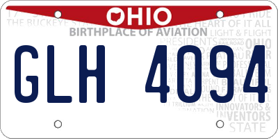 OH license plate GLH4094