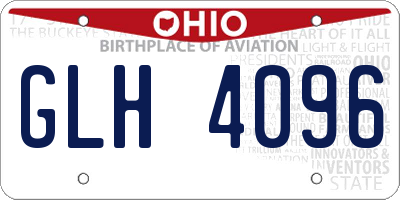 OH license plate GLH4096