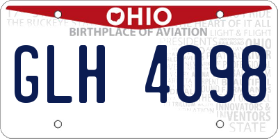 OH license plate GLH4098
