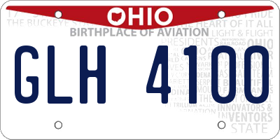 OH license plate GLH4100
