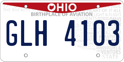 OH license plate GLH4103