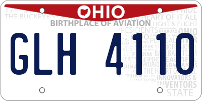 OH license plate GLH4110