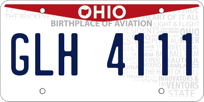OH license plate GLH4111