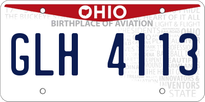 OH license plate GLH4113