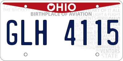 OH license plate GLH4115
