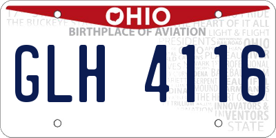 OH license plate GLH4116