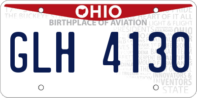 OH license plate GLH4130