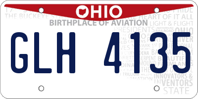 OH license plate GLH4135