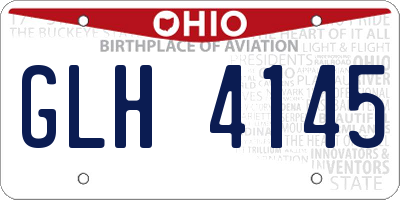 OH license plate GLH4145