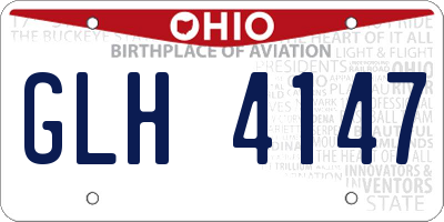 OH license plate GLH4147