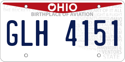 OH license plate GLH4151