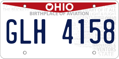 OH license plate GLH4158
