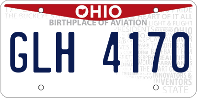OH license plate GLH4170