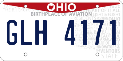 OH license plate GLH4171