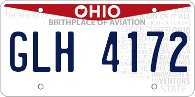 OH license plate GLH4172
