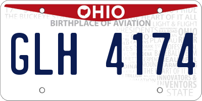 OH license plate GLH4174