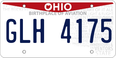 OH license plate GLH4175