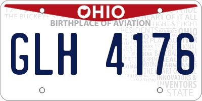 OH license plate GLH4176