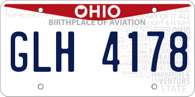 OH license plate GLH4178