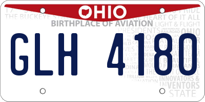 OH license plate GLH4180