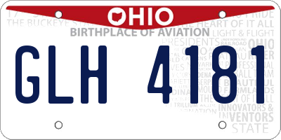 OH license plate GLH4181