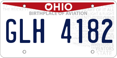 OH license plate GLH4182