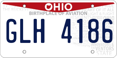 OH license plate GLH4186