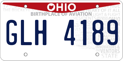 OH license plate GLH4189