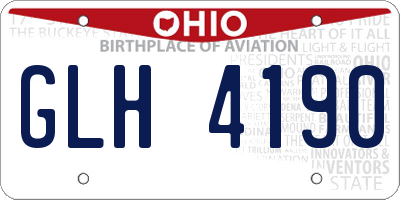 OH license plate GLH4190