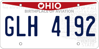 OH license plate GLH4192