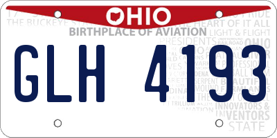 OH license plate GLH4193